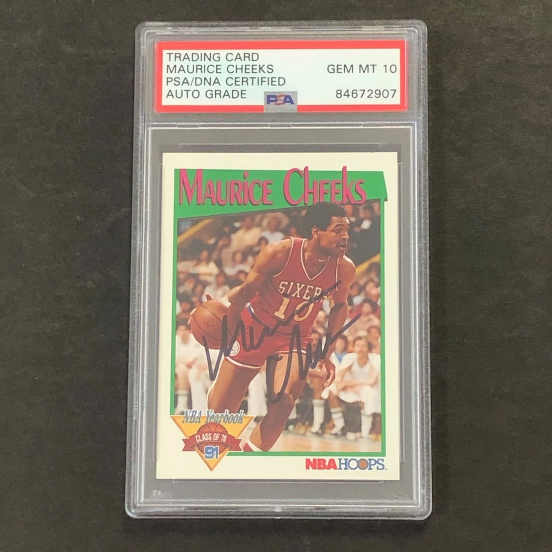 1991-92 NBA Hoops #320 Maurice Cheeks Signed Card PSA/DNA AUTO 10 (1 of 2)