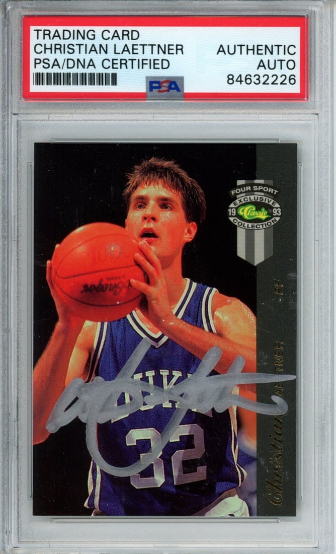1993 Classic McDonald's #23 Christian Laettner Duke Autographed Card PSA/DNA: 1993 Classic McDonald's #23 Christian Laettner Duke Autographed Card PSA/DNA This 1993 Classic Four Sport McDonald's #23 card features Christian Laettner of Duke, a notable name in NCAA basketball. Th