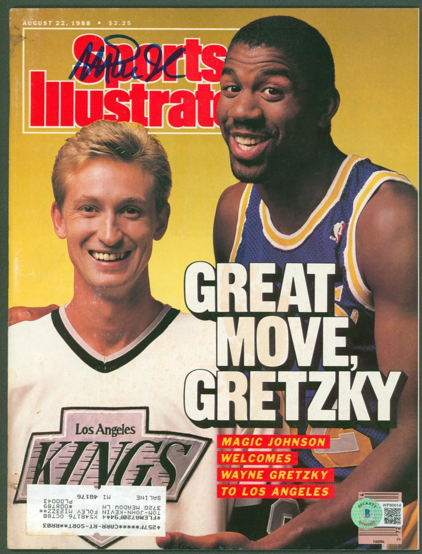 Magic Johnson autographed Sports Illustrated August 22 1988 Beckett witnessed: Magic Johnson autographed Sports Illustrated August 22 1988 Beckett witnessed This is an original August 22, 1988 issue of Sports Illustrated magazine, personally signed by Magic Johnson of the Los An