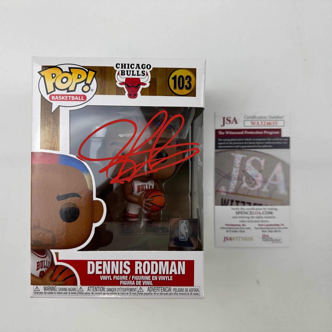 Autographed Dennis Rodman Chicago Bulls Funko Pop #103 JSA Certified (1 of 2)