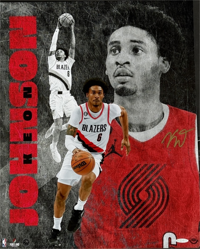 Keon Johnson Autographed 16x20 Photo Portland Trailblazers UDA Certified (1 of 4)