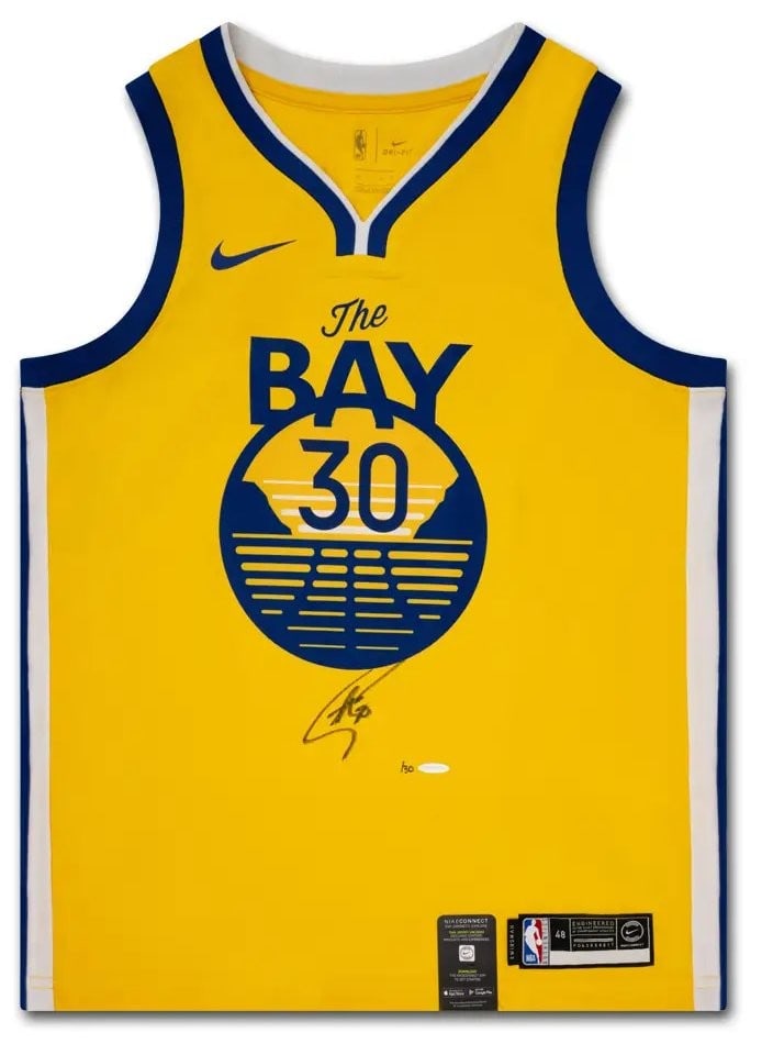 Stephen Curry Signed Golden State Warriors Swingman Nike Jersey: Stephen Curry Signed Golden State Warriors Swingman Nike Jersey Celebrate your love for the Golden State Warriors with this authentic autographed jersey of superstar Stephen Curry. This Nike Statement