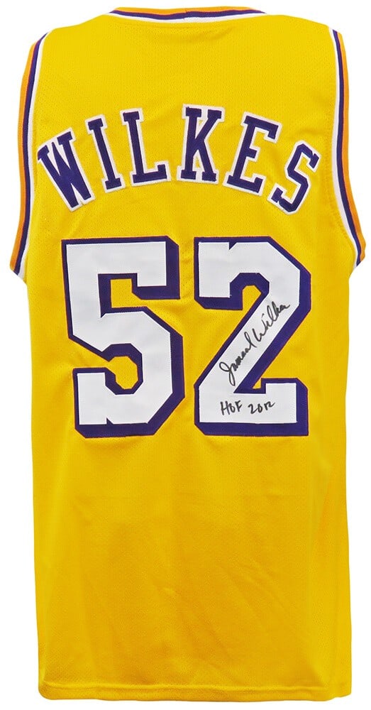 Jamaal Wilkes Signed Gold Basketball Jersey HOF 2012 COA: Jamaal Wilkes Signed Gold Basketball Jersey HOF 2012 COA Jamaal Wilkes Signed Gold Basketball Jersey HOF 2012 COA Celebrate the legacy of basketball great Jamaal Wilkes with this signed gold custom ba