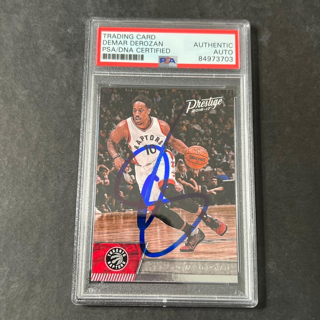 2016-17 Panini Prestige #23 DeMar DeRozan Autographed Card PSA Authenticated Raptors (1 of 2)