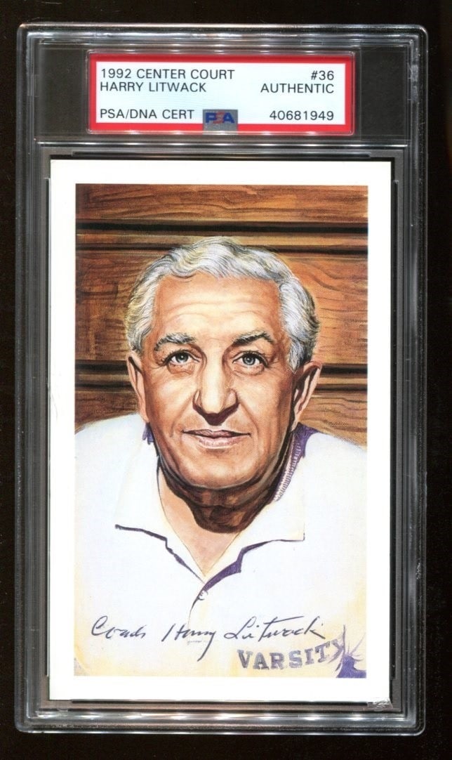 Harry Litwack Signed 1992 Hall of Fame Postcard PSA/DNA Basketball Rare (1 of 1)