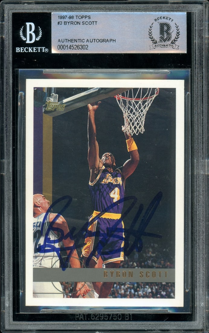 Byron Scott Hand Signed 1997 Topps Lakers Basketball Card BGS Authenticated (1 of 2)
