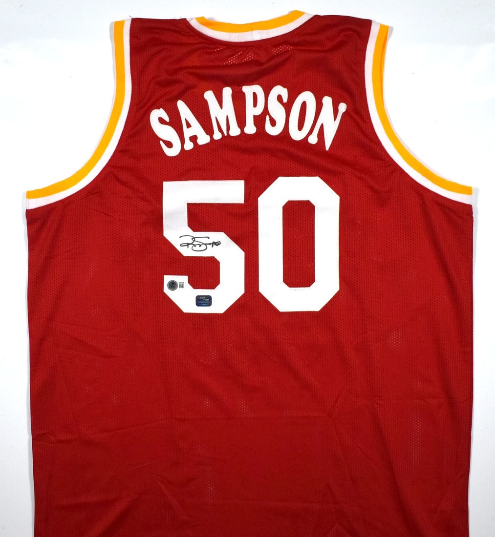 Houston Rockets Ralph Sampson signed red pro style jersey Beckett hologram (1 of 3)