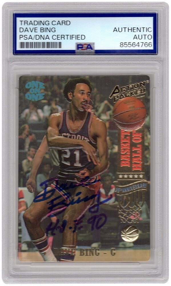 Dave Bing Signed 1993 Pistons Basketball Card HOF 90 PSA Authenticated (1 of 2)