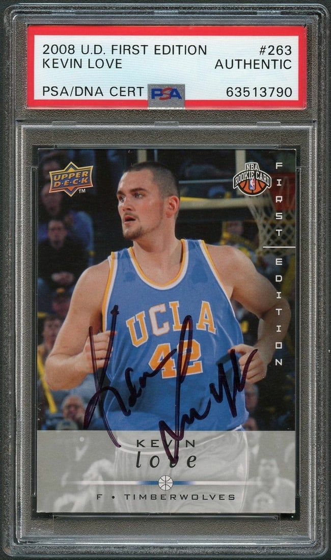 2008 Upper Deck #263 Kevin Love Signed Basketball Card PSA/DNA Authenticated: 2008 Upper Deck #263 Kevin Love Signed Basketball Card PSA/DNA Authenticated This is a 2008 First Edition Basketball Upper Deck #263 card featuring the autograph of Kevin Love, who is renowned for his