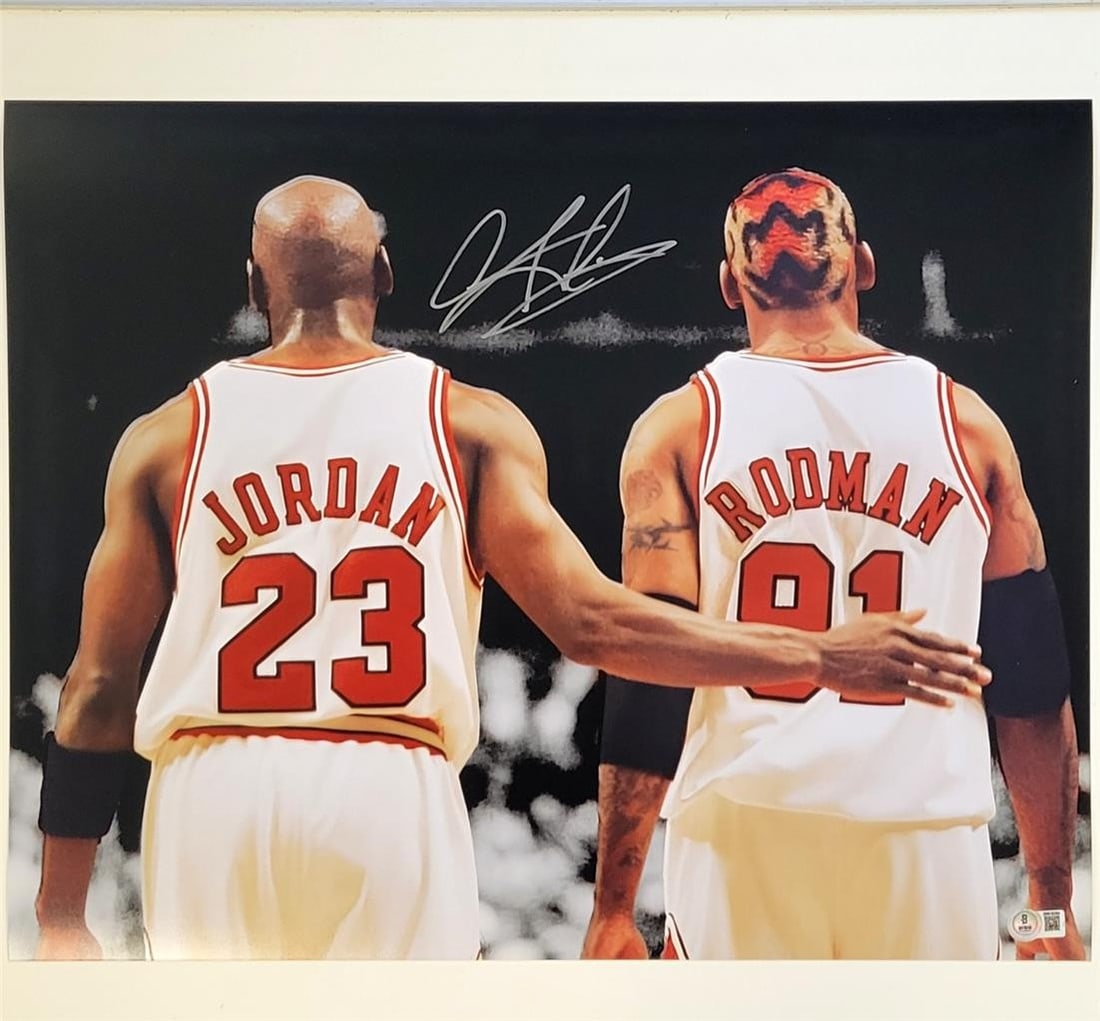Dennis Rodman Signed 16x20 Chicago Bulls Photo BAS Certified (1 of 3)