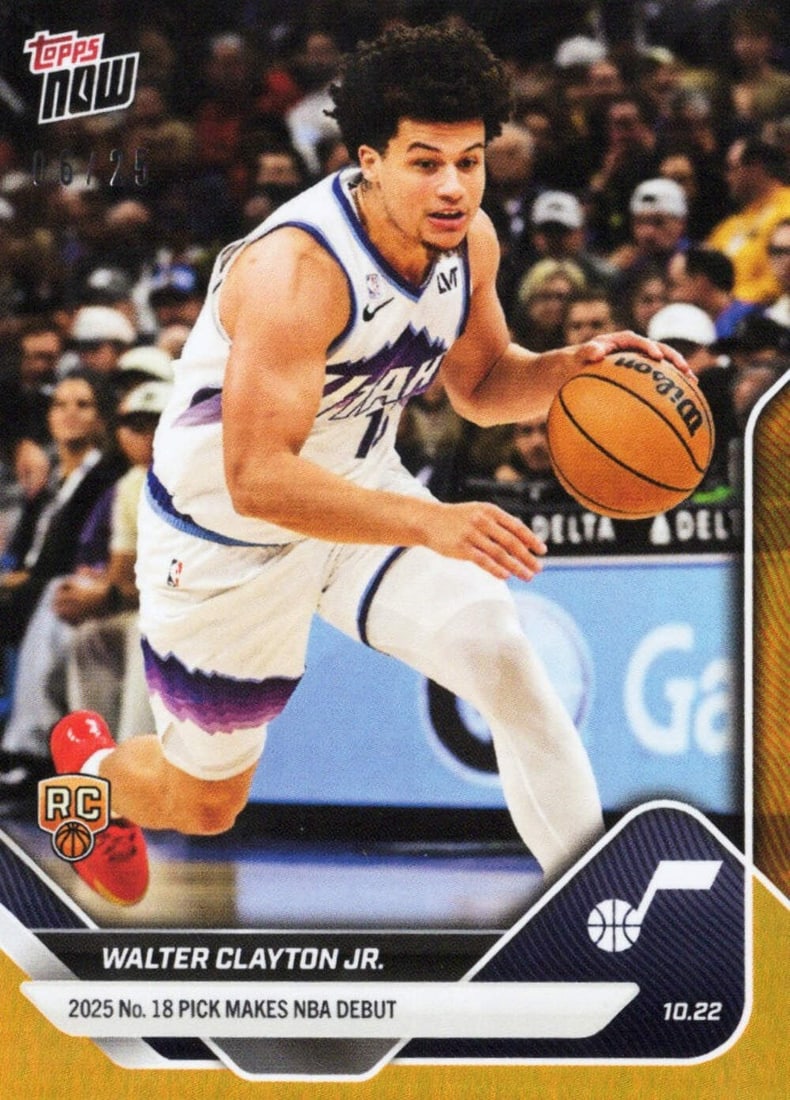 2025 Topps Now Walter Clayton Jr #16 Orange Foil RC /25 Utah Jazz Graded Card: 2025 Topps Now Walter Clayton Jr #16 Orange Foil RC /25 Utah Jazz Graded Card Introducing the 2025 Topps Now Walter Clayton Jr #16 Orange Foil /25 Rookie Card, featuring the emerging star of the NBA, 