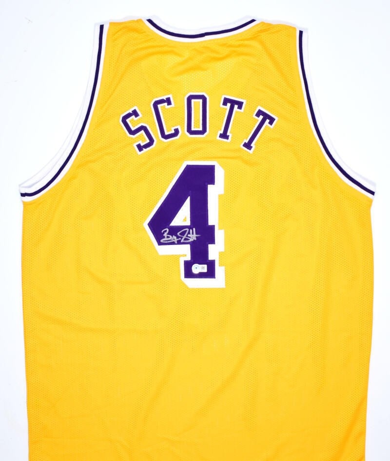 Byron Scott signed Lakers gold pro style jersey Beckett hologram (1 of 12)
