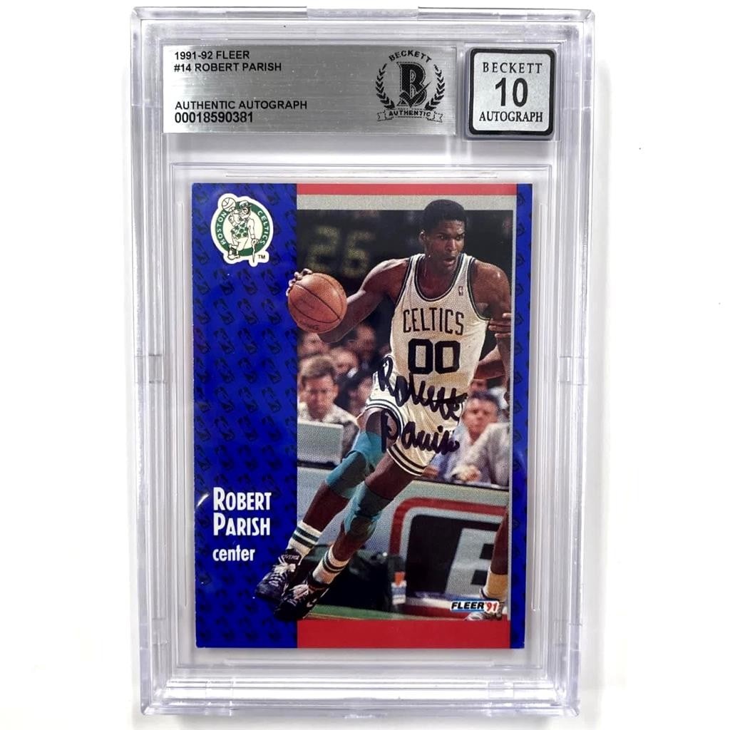 1991-92 Fleer Robert Parish Celtics BAS 10 Auto Card (1 of 2)