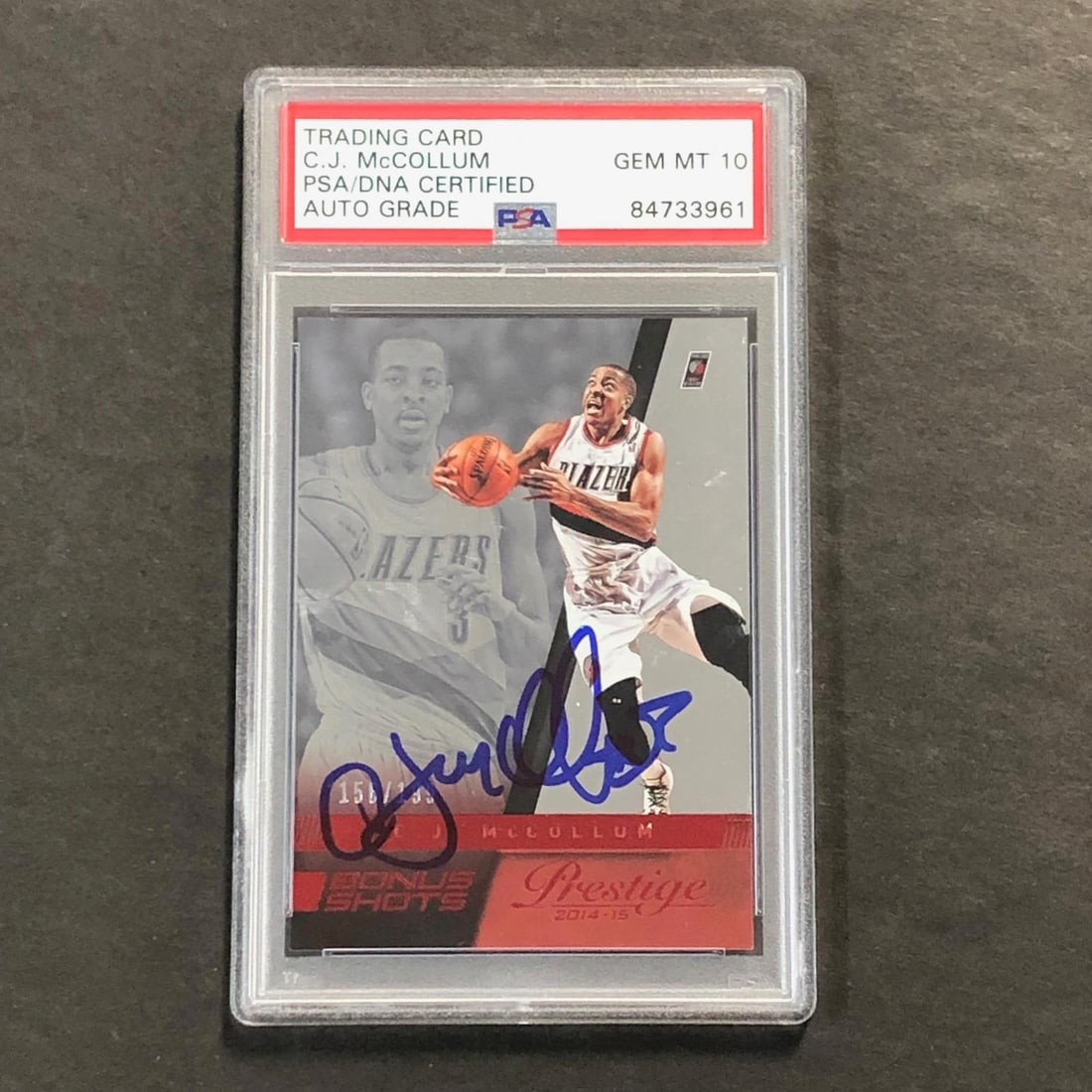 PSA DNA authenticated CJ McCollum 2014-15 Panini Prestige #76 card (1 of 2)