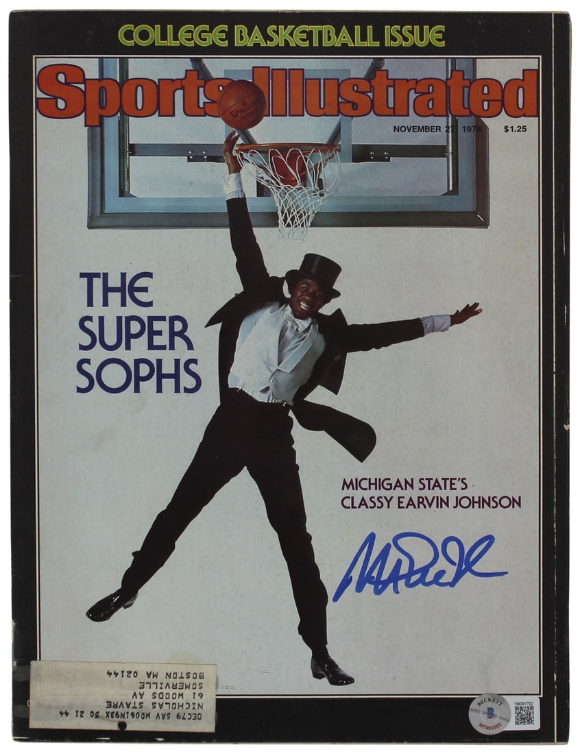Magic Johnson Signed 1978 Sports Illustrated Los Angeles Lakers BAS Authenticated (1 of 2)