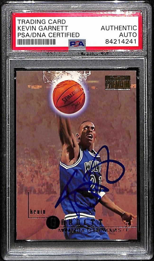 PSA DNA authenticated Kevin Garnett 1996 97 Skybox #67 HOF signed card: PSA DNA authenticated Kevin Garnett 1996 97 Skybox #67 HOF signed card This is an original 1996-97 Skybox Card #67 featuring Kevin Garnett of the Minnesota Timberwolves. The card is hand-signed by Kev