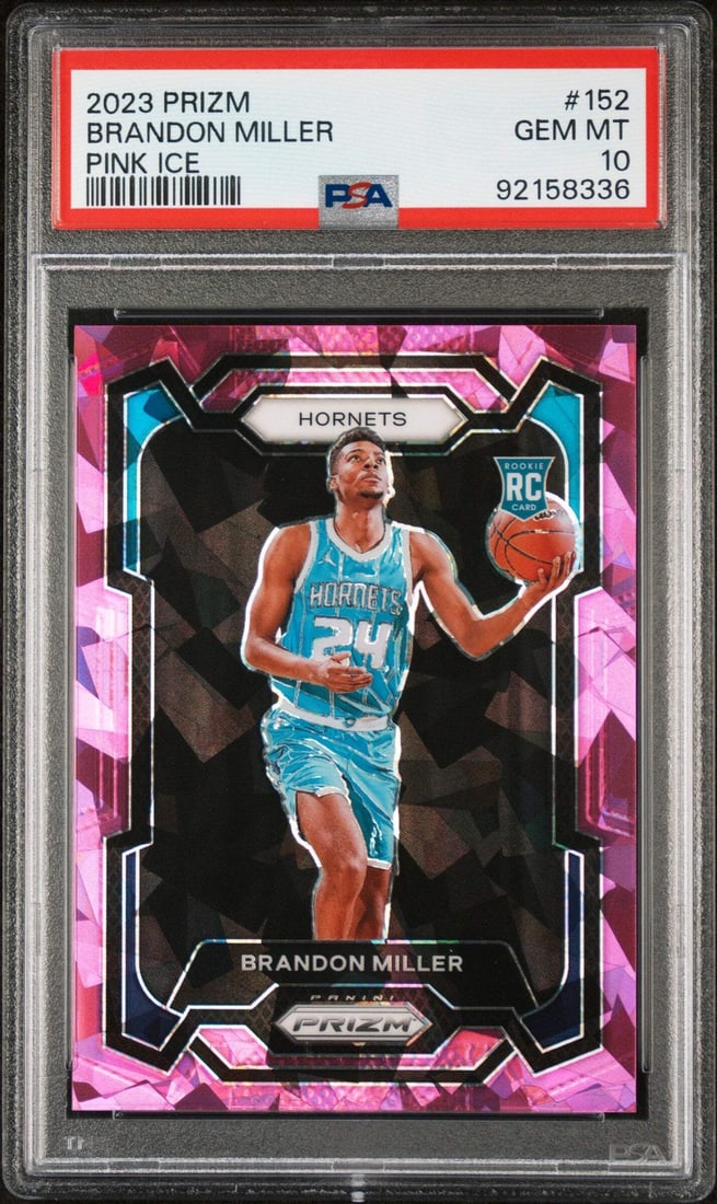 2023 Panini Prizm Brandon Miller #152 Pink Ice RC PSA 10 Basketball Card (1 of 2)