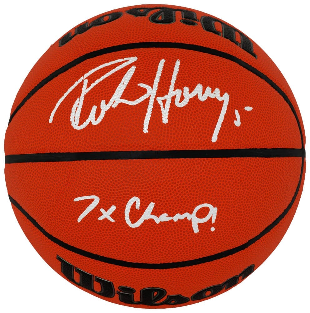 Wilson NBA Basketball Signed by Robert Horry 7x Champs COA: Wilson NBA Basketball Signed by Robert Horry 7x Champs COA This Wilson Indoor/Outdoor NBA basketball is hand-signed by Robert Horry and features a "7x Champs" inscription. The item is an original, not
