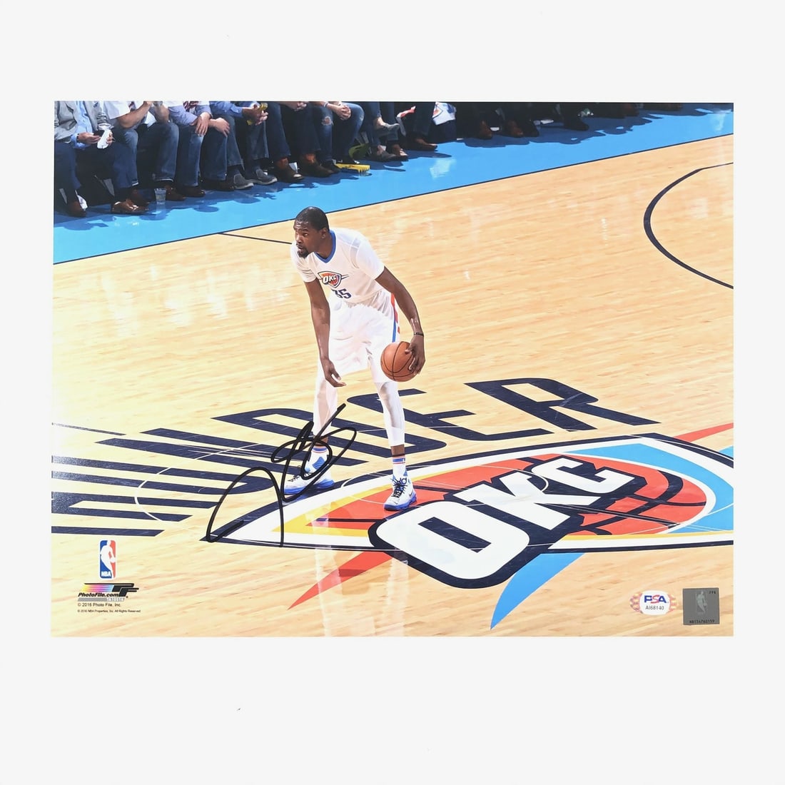 Kevin Durant Autographed 11x14 Photo PSA/DNA Oklahoma City Thunder: Kevin Durant Autographed 11x14 Photo PSA/DNA Oklahoma City Thunder This is an original 11x14 photograph of Kevin Durant, prominently featuring his signature. Durant is known for his outstanding career