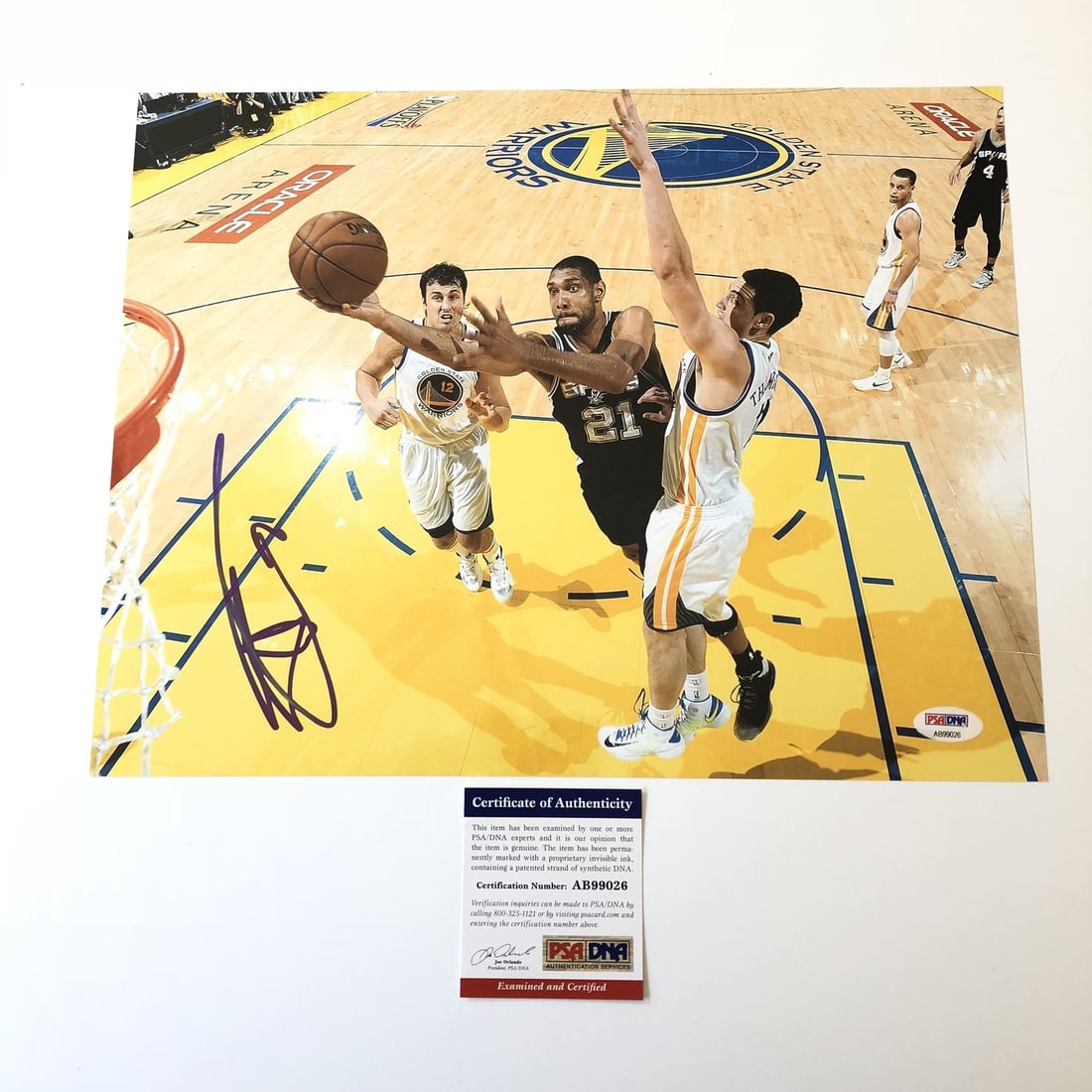 Tim Duncan Autographed 11x14 Photo PSA/DNA San Antonio Spurs: Tim Duncan Autographed 11x14 Photo PSA/DNA San Antonio Spurs This is a professionally printed 11x14 photograph autographed by Tim Duncan, a legendary player for the San Antonio Spurs. The signature ha