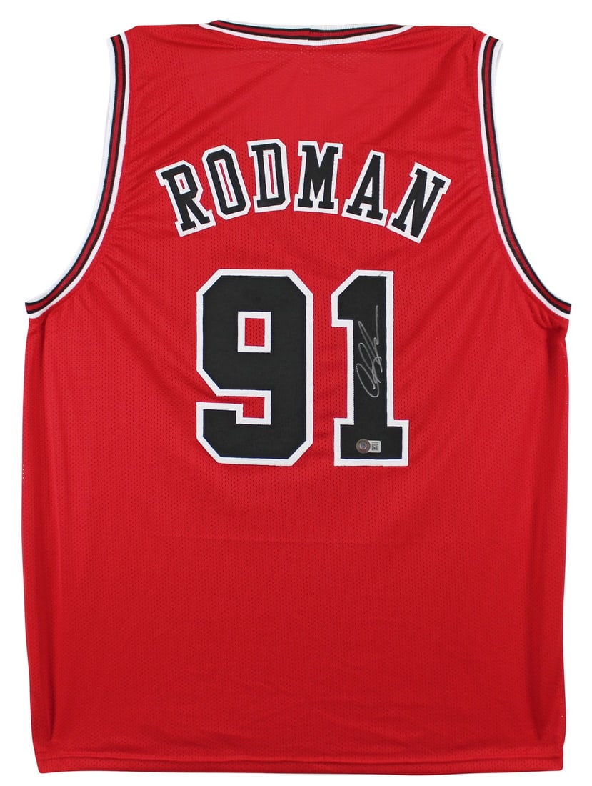 Dennis Rodman Signed Chicago Bulls Jersey BAS Witnessed Authentic: Dennis Rodman Signed Chicago Bulls Jersey BAS Witnessed Authentic Celebrate the legacy of Dennis Rodman with this authentic signed red pro style jersey from the Chicago Bulls. Personally signed by Rod