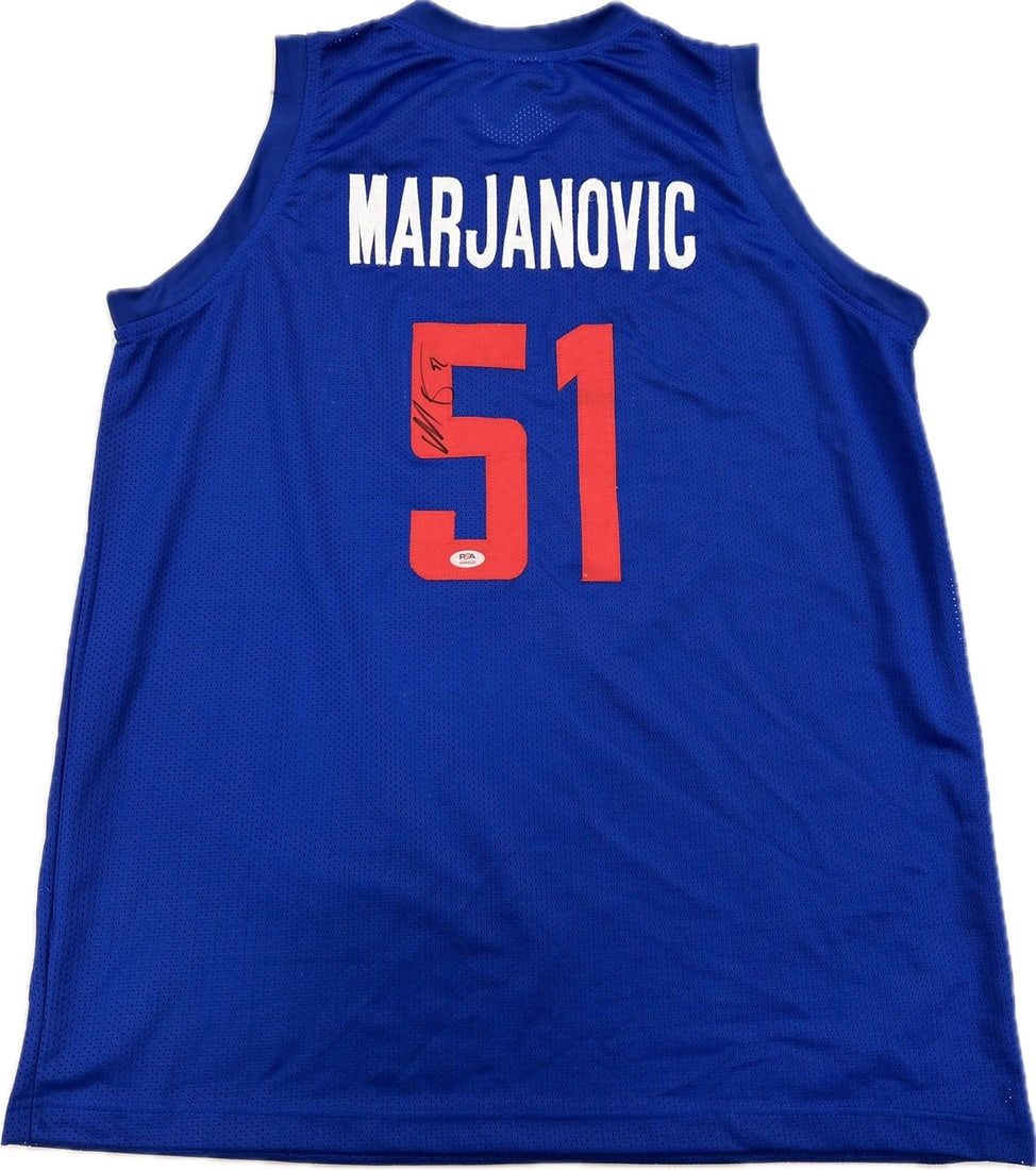 Boban Marjanovic Signed Jersey PSA/DNA Authentic Autographed Soccer: Boban Marjanovic Signed Jersey PSA/DNA Authentic Autographed Soccer This is an original stitched jersey signed by Boban Marjanovic, known for his time with the Detroit Pistons. The authenticity of the