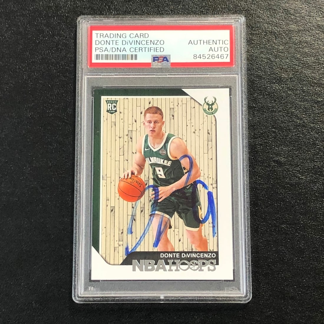 PSA DNA authenticated Donte DiVincenzo 2018 19 NBA Hoops rookie card: PSA DNA authenticated Donte DiVincenzo 2018 19 NBA Hoops rookie card This is a 2018-19 NBA Hoops #246 rookie card featuring Donte DiVincenzo, who played for the Milwaukee Bucks. The card has been hand