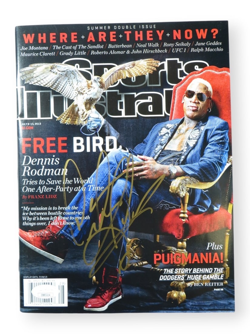 Dennis Rodman Autographed Sports Illustrated Magazine 2013 JSA Certified (1 of 3)