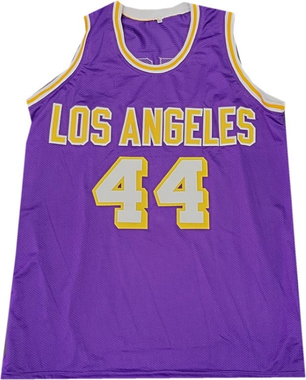Jerry West Autographed #44 Lakers Purple Jersey PSA/DNA Certified: Jerry West Autographed #44 Lakers Purple Jersey PSA/DNA Certified Celebrate the legacy of Jerry West with this hand-signed #44 purple jersey from the Los Angeles Lakers. This original jersey features 