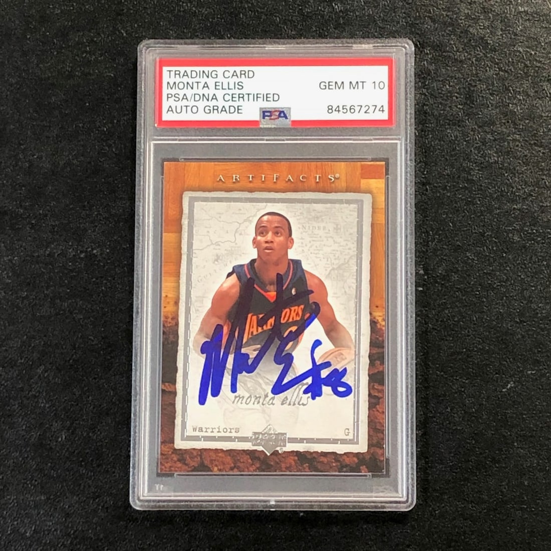 PSA Slabbed Monta Ellis Signed 2007-08 Artifacts Basketball Card #29 (1 of 2)