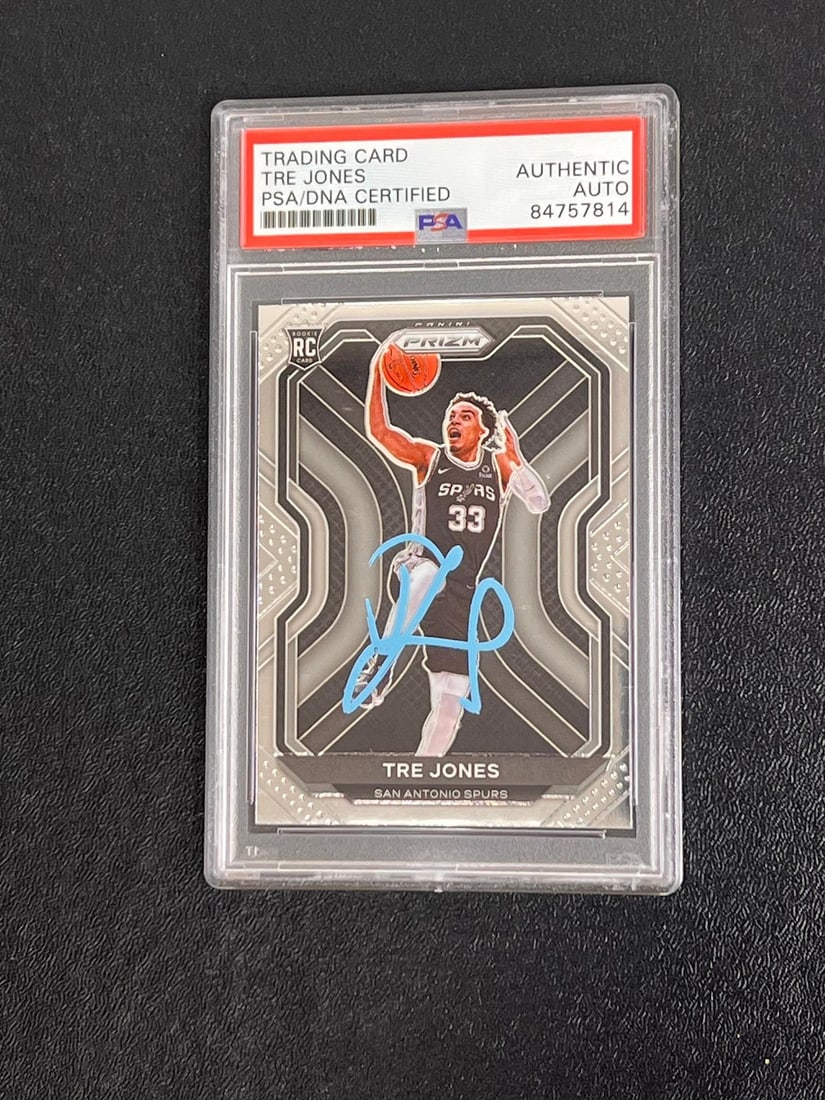 2020-21 Panini Prizm Tre Jones Signed RC AUTO PSA/DNA Spurs (1 of 2)