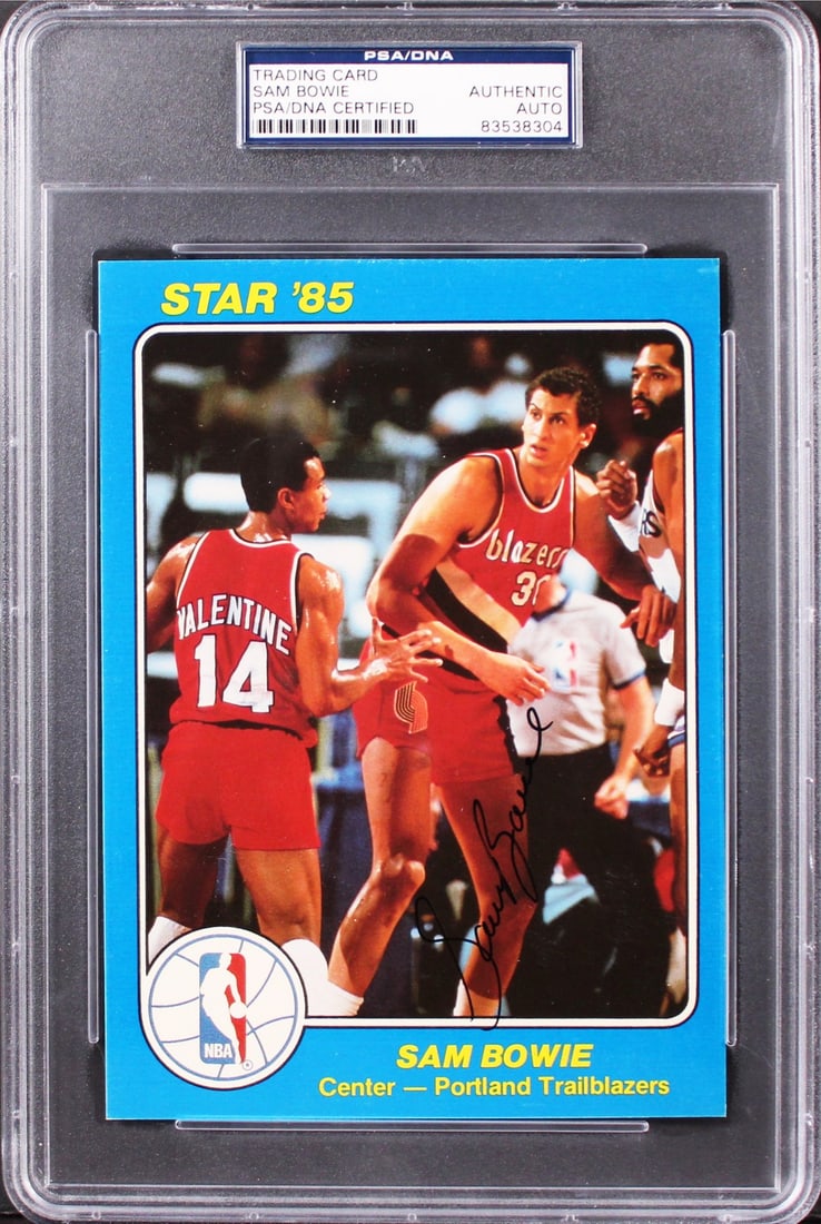 Sam Bowie Autographed 5x7 1985 NBA Court Kings Card PSA/DNA (1 of 2)
