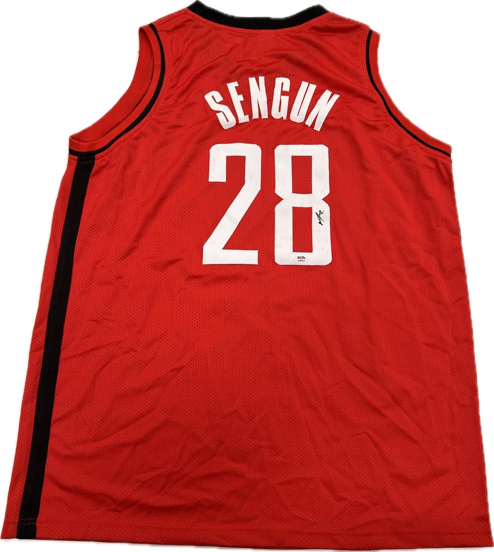 Alperen Segun Autographed Jersey PSA/DNA Houston Rockets: Alperen Segun Autographed Jersey PSA/DNA Houston Rockets This original Houston Rockets jersey features a stitched design and is autographed by Alperen Segun. The signature has been authenticated by PS