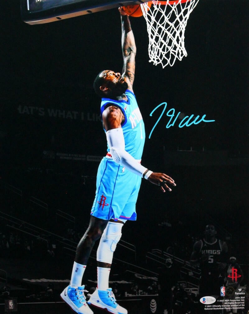 Beckett Witness John Wall Houston Rockets signed 16x20 photo blue (1 of 6)