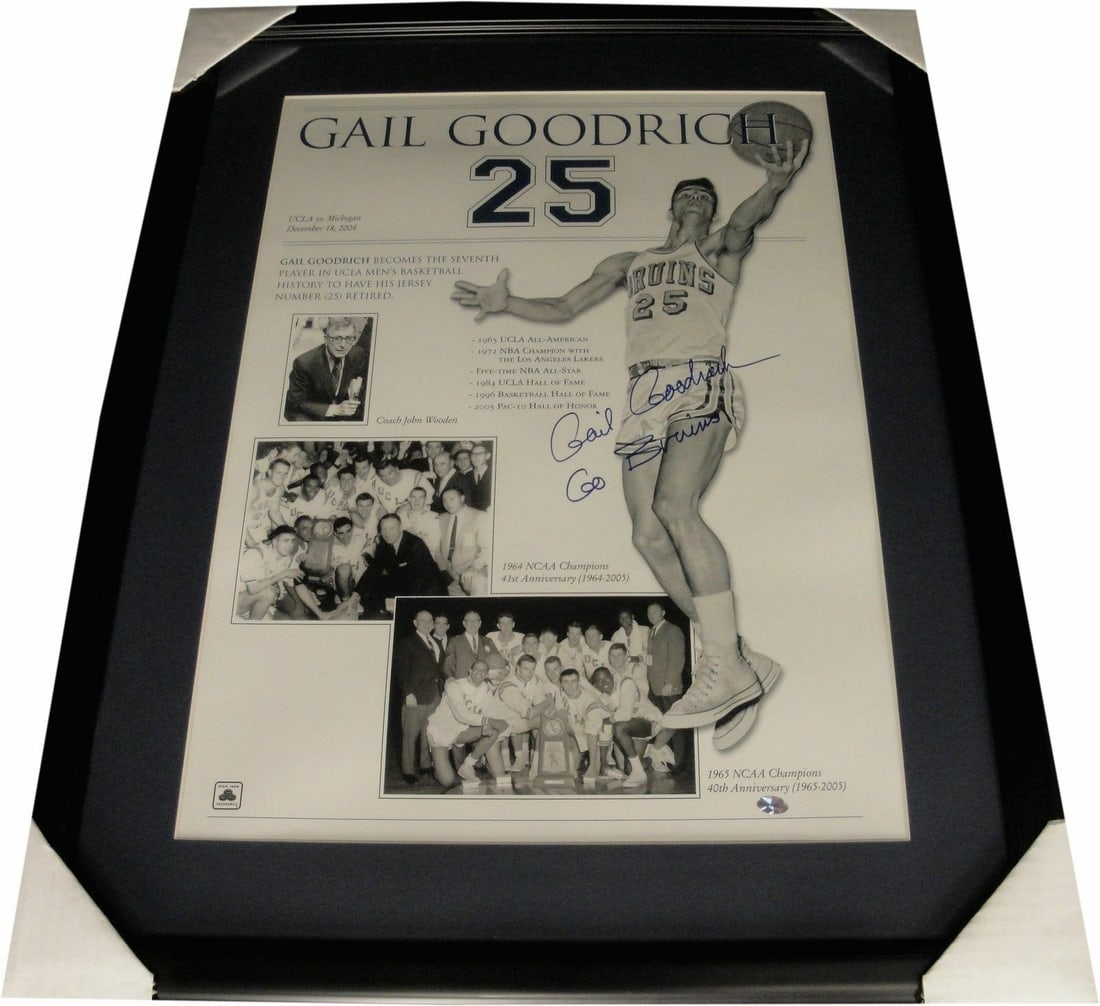 Gail Goodrich Signed 18x24 Photo Custom Framed UCLA Bruins Authenticated (1 of 3)