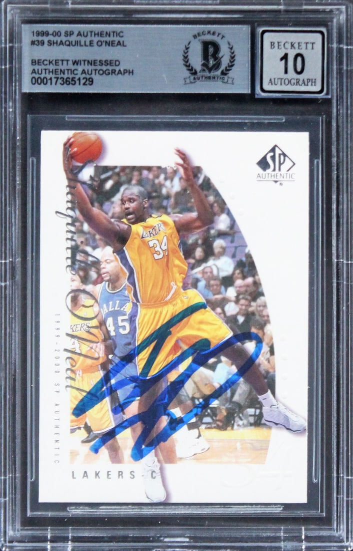 Shaquille O'Neal Signed 1999 SP Authentic #39 Card Graded Gem Mint 10 Beckett (1 of 2)