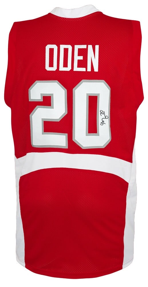 Greg Oden Signed Red College Basketball Jersey Ohio State Buckeyes COA (1 of 3)