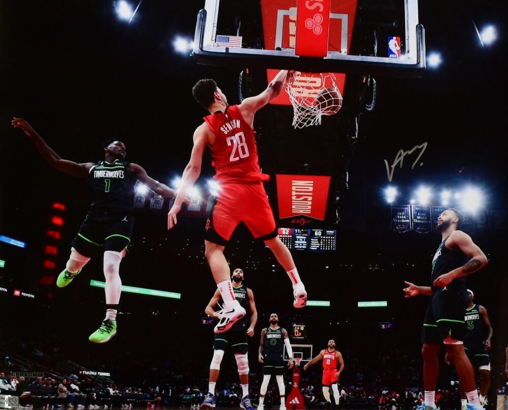 Autographed Alperen Sengun Rockets 16x20 Dunk Photo TRISTAR Silver: Autographed Alperen Sengun Rockets 16x20 Dunk Photo TRISTAR Silver This 16x20 photo features Alperen Sengun of the Houston Rockets executing a dunk while wearing a red jersey. The photo is hand-signed