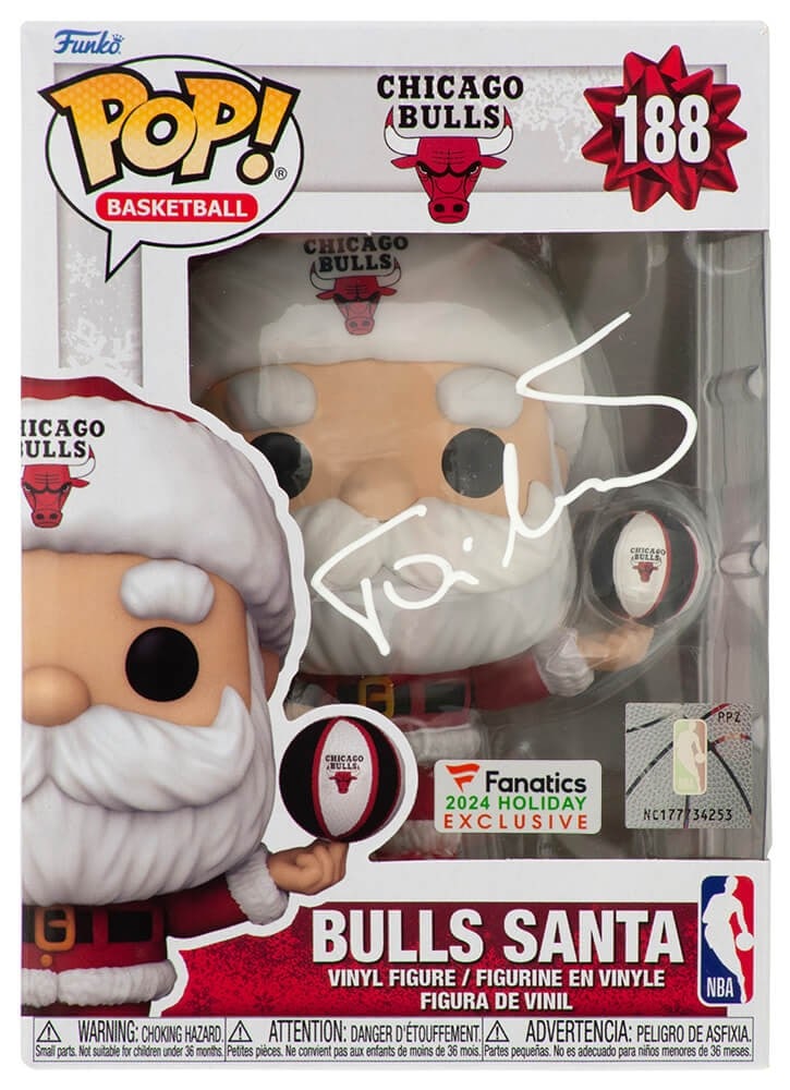 Autographed Funko Pop #188 Toni Kukoc Chicago Bulls Santa Figure with COA (1 of 2)