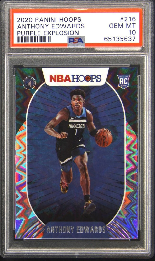 2020 Panini Hoops Anthony Edwards #216 Rookie Card PSA 10 Graded (1 of 2)