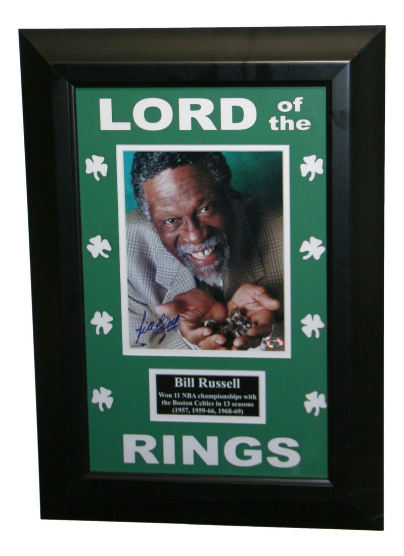 Bill Russell Autographed 8x10 Framed Photo Boston Celtics JSA Certified: Bill Russell Autographed 8x10 Framed Photo Boston Celtics JSA Certified This is a stunning 8x10 framed photo of Bill Russell, an iconic player of the Boston Celtics, showcasing his signature. The phot