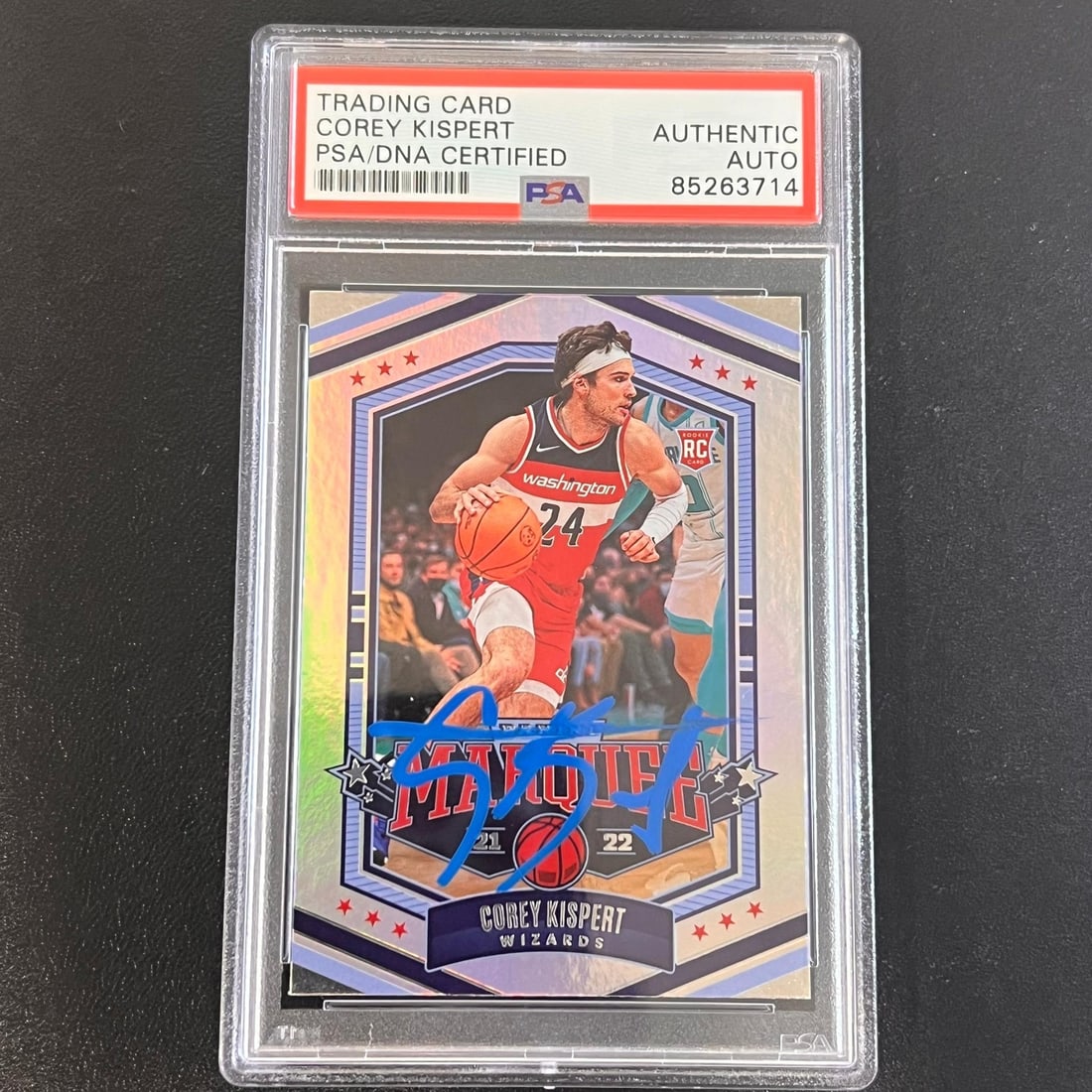 2021-22 Panini Chronicles Marquee #347 Corey Kispert Signed Card PSA Authenticated (1 of 2)