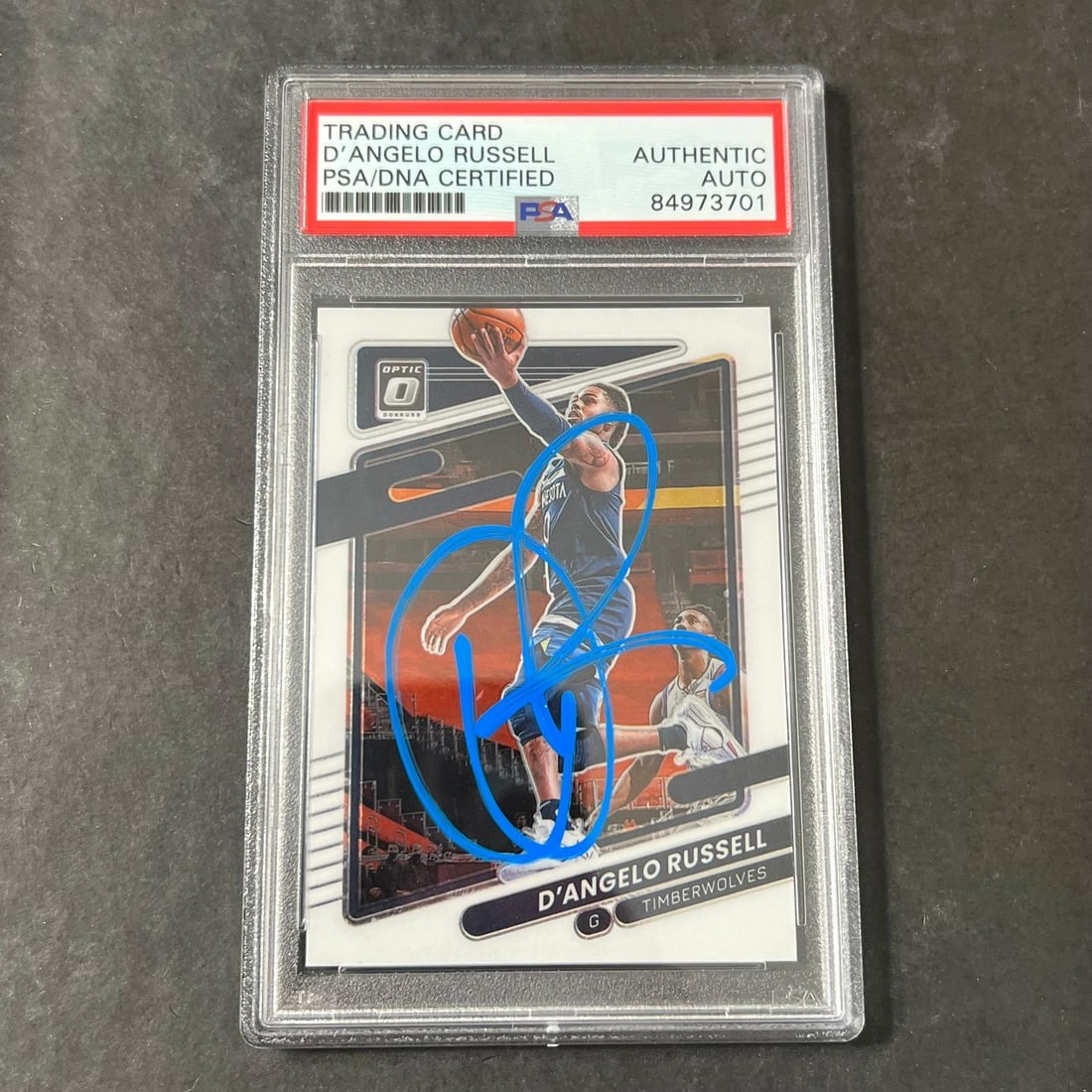 2021-22 Panini Donruss Optic D'Angelo Russell Signed Card PSA Authenticated (1 of 2)