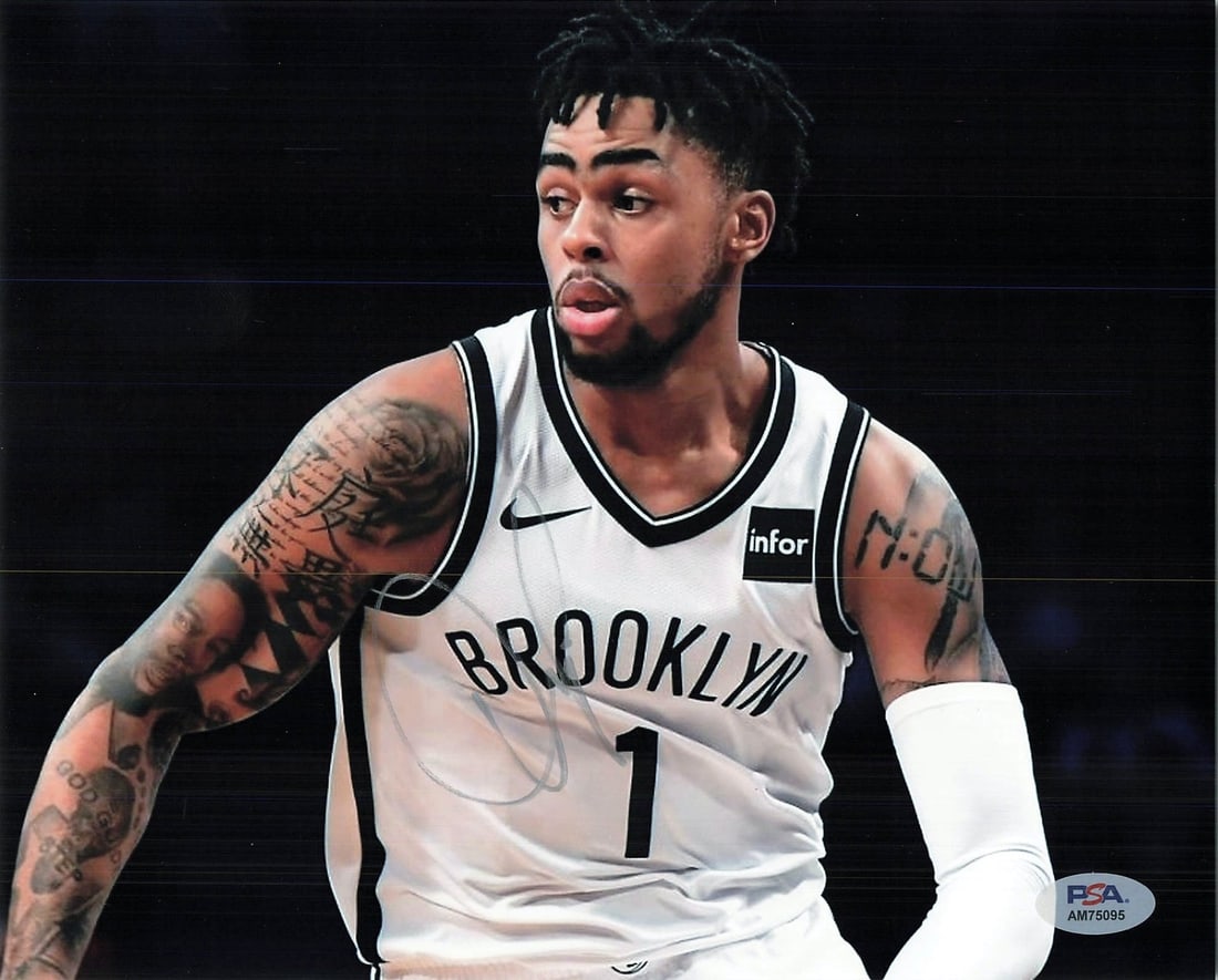 D'Angelo Russell Autographed 8x10 Photo PSA/DNA Brooklyn Nets (1 of 1)