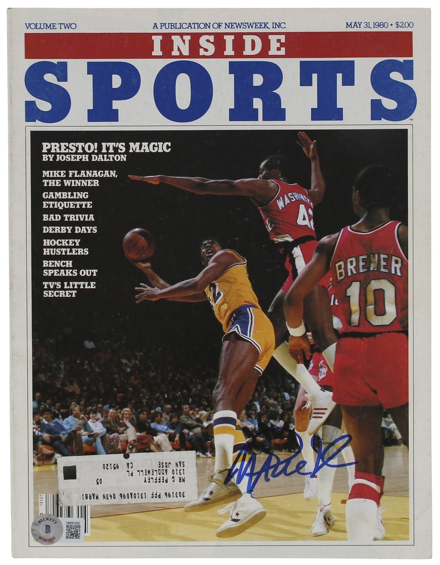 Magic Johnson Signed 1980 Inside Sports Magazine BAS Authenticated (1 of 2)