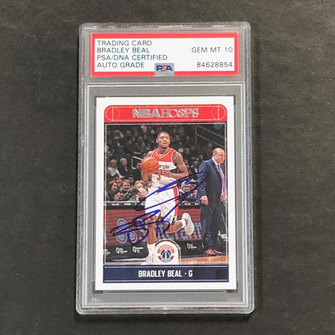 2017-18 NBA Hoops #245 Bradley Beal Autographed Card PSA/DNA Wizards (1 of 2)