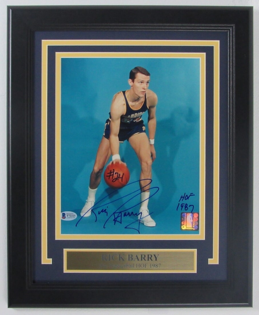 Rick Barry Signed 8x10 Framed Photo Golden State Warriors BAS Authenticated (1 of 4)