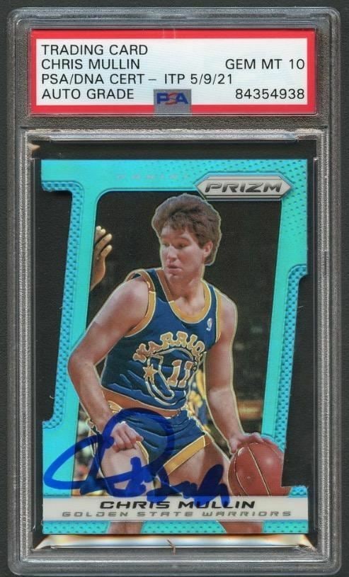 Chris Mullin Signed 2013-14 Prizm Light Be Die-Cut Card PSA/DNA Auto Grade 10 (1 of 2)