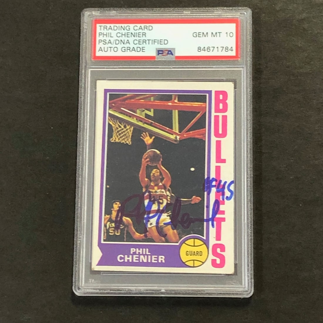 1974 Topps #165 Phil Chenier Signed Card PSA/DNA Authenticated (1 of 2)