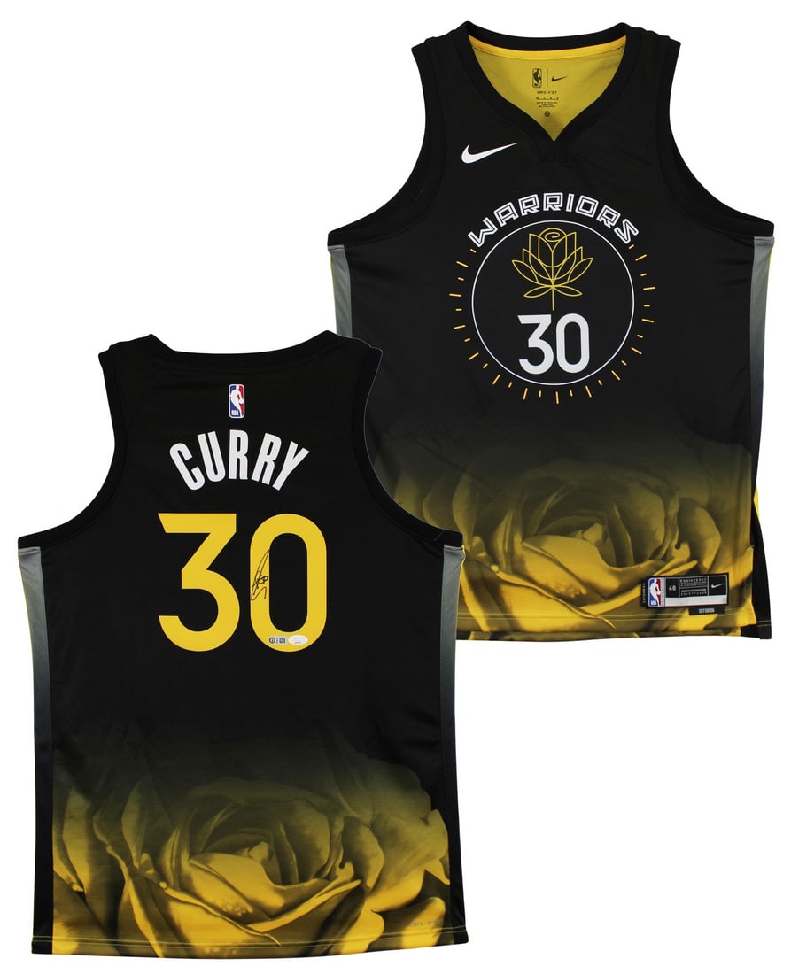 Stephen Curry Signed Black Nike Warriors Jersey JSA COA: Stephen Curry Signed Black Nike Warriors Jersey JSA COA Celebrate your love for the game with this authentic Stephen Curry signed black Nike Rose City Edition jersey from the Golden State Warriors. Th